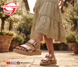 SANDALIA CASUAL MIRLO 1511 ORO ROSADO