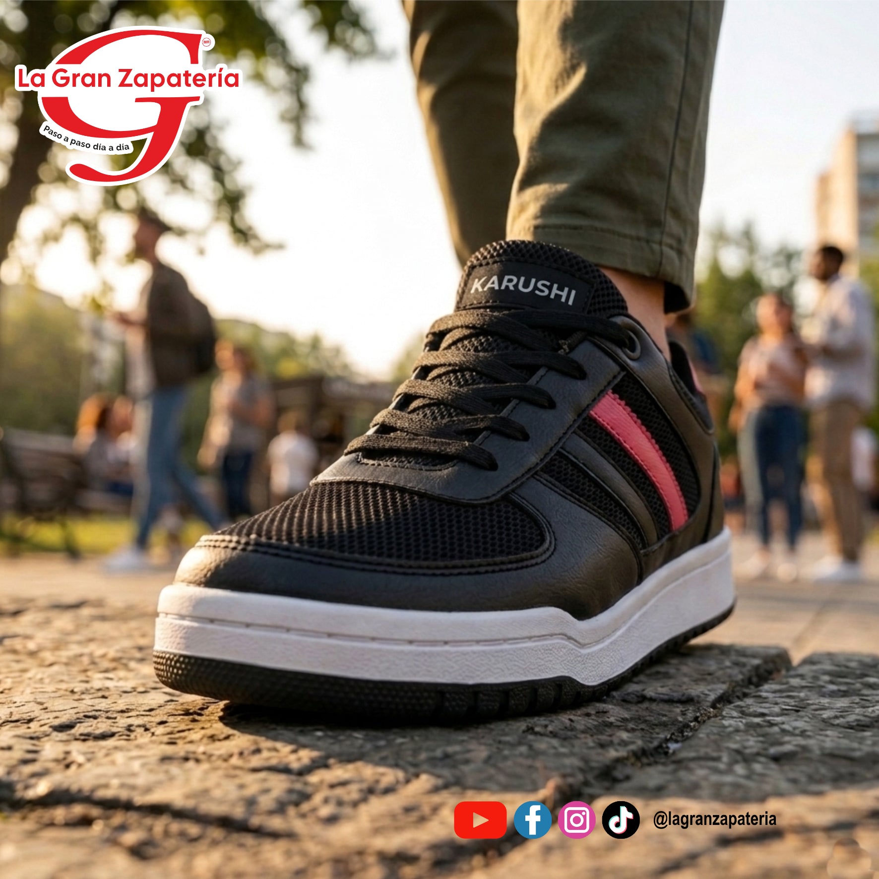 TENIS URBANO KARUSHI R720 NEG/ROJ