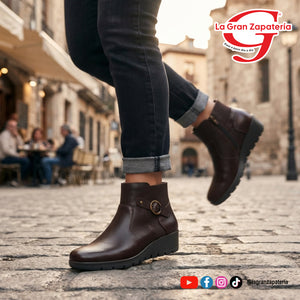 BOTIN CASUAL DAMA FLEXI 104834 MADERA