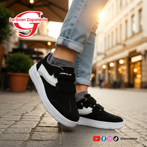 TENIS URBANO JANLO 6092 NEGRO/BLANCO