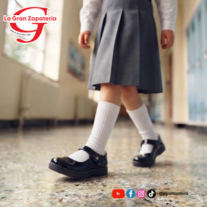 CALZADO ESCOLAR DOGI 1303 CHAROL NEGRO