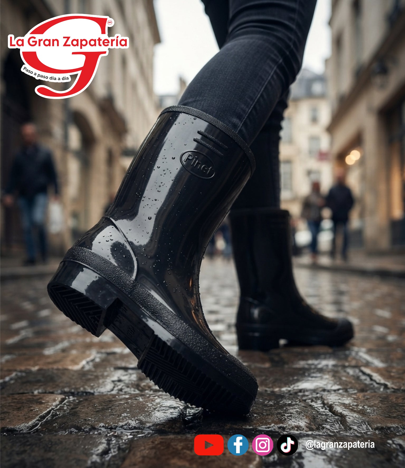 BOTA PLASTICO DAMA HOPE COMODEX NEGRO