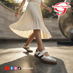TENIS CASUAL LADY ANACLETA 612 BLANCO NEGRO