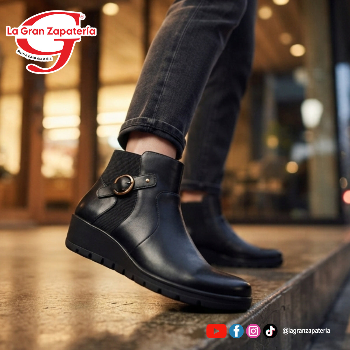 BOTIN CASUAL DAMA FLEXI 104834 NEGRO