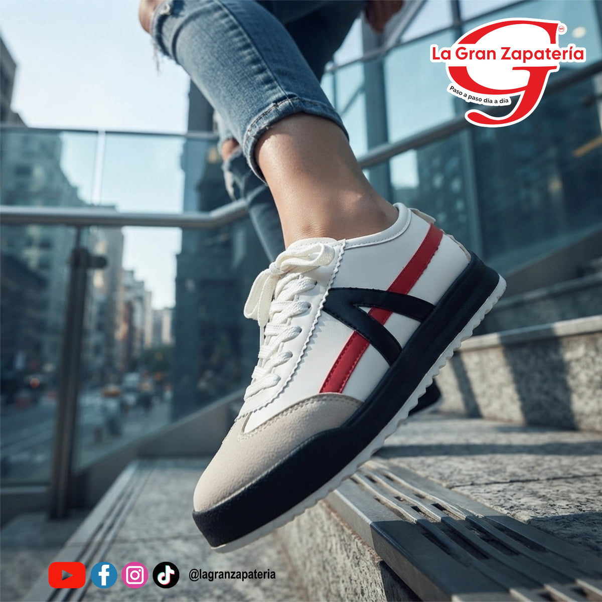 TENIS URBANO COILETT 90381 BLA/ROJ/NEG