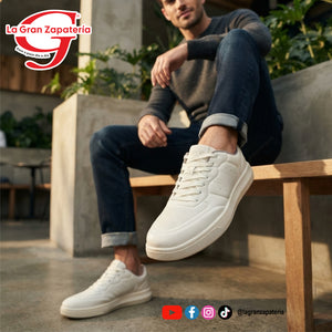 TENIS CASUAL CABALLERO FLEXI 415306 BLANCO
