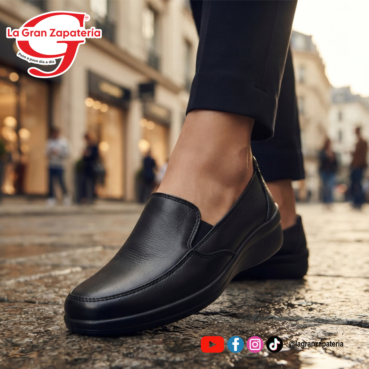 MOCASIN CONFORT DAMA FLEXI 142302 NEGRO