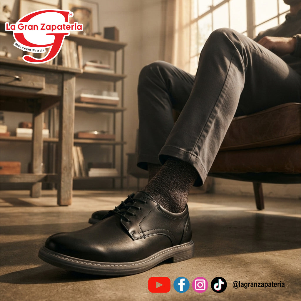 ZAPATO CASUAL CABALLERO FLEXI 425301 NEGRO