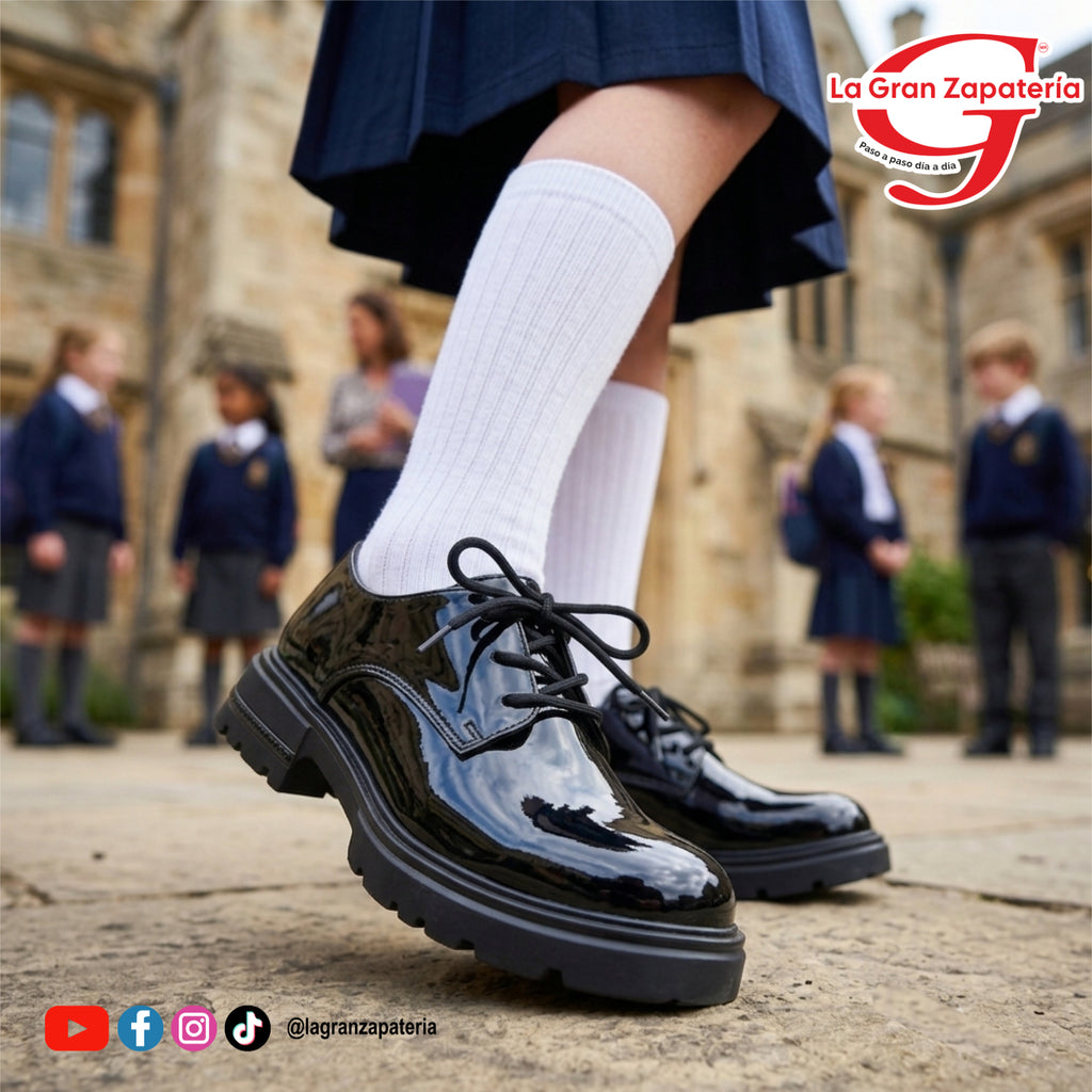 CALZADO ESCOLAR YUYIN 26350 CHAROL NEGRO