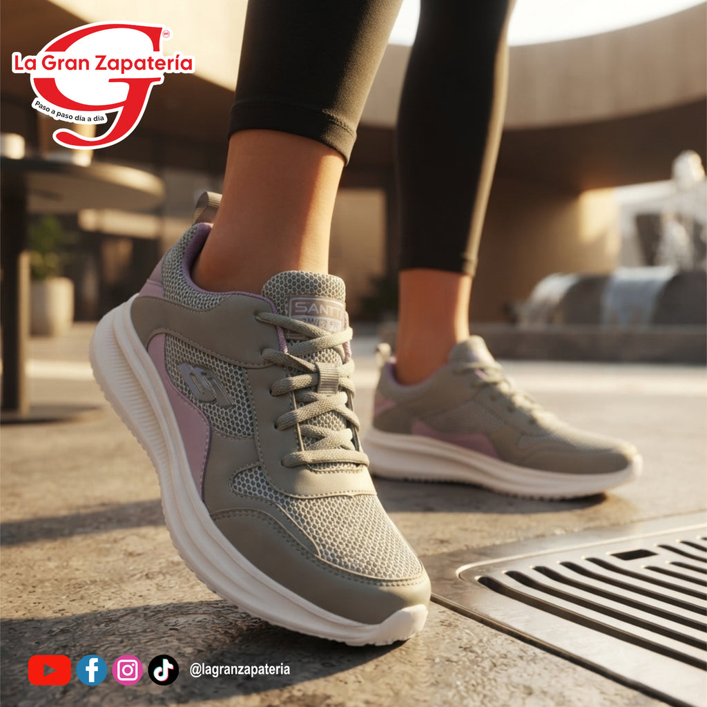 TENIS DEPORTIVO SANTII 505 GRIS LILA