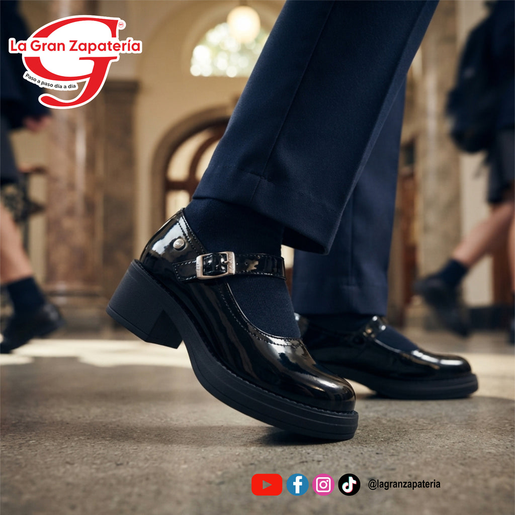CALZADO ESCOLAR CHABELO C954-B CHAROL NEGRO