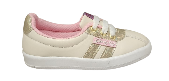 TENIS CASUAL NIÑA DISOFY LATTE ORO
