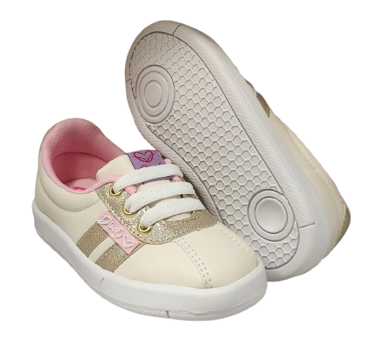TENIS CASUAL NIÑA DISOFY LATTE ORO