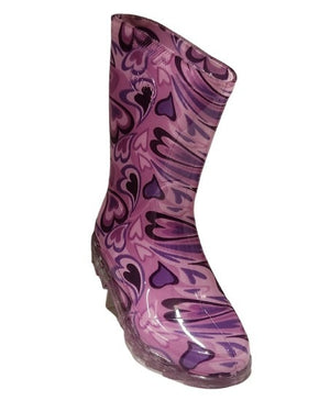 BOTA DE LLUVIA HOPE PULGARCITO CORAZONES MORADO