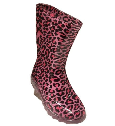 BOTA DE LLLUVIA HOPE PULGARCITO LEOPARDO ROSA