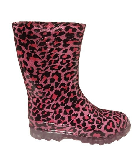 BOTA DE LLLUVIA HOPE PULGARCITO LEOPARDO ROSA