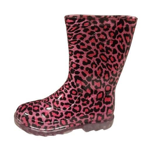 BOTA DE LLLUVIA HOPE PULGARCITO LEOPARDO ROSA