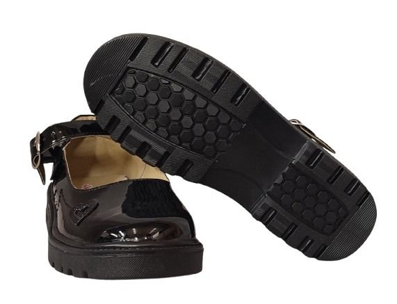 CALZADO ESCOLAR YONDEER 6604-006 CHAROL NEGRO