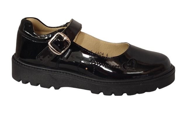 CALZADO ESCOLAR YONDEER 6604-006 CHAROL NEGRO