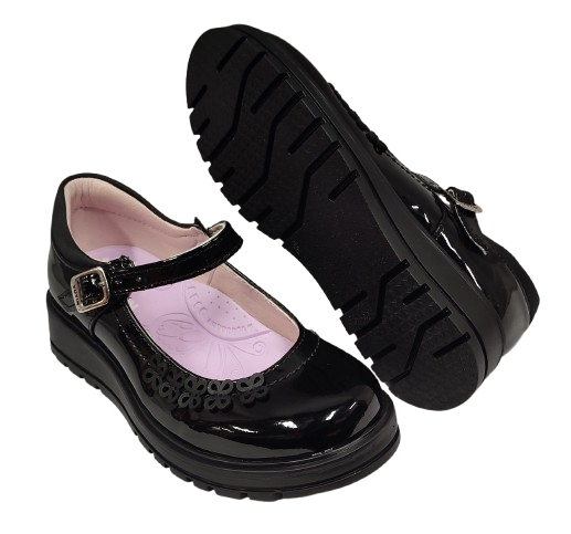 CALZADO ESCOLAR NIÑA YUYIN 26370 CHAROL NEGRO