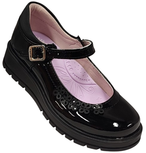 CALZADO ESCOLAR NIÑA YUYIN 26370 CHAROL NEGRO