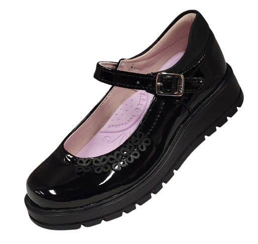 CALZADO ESCOLAR NIÑA YUYIN 26370 CHAROL NEGRO